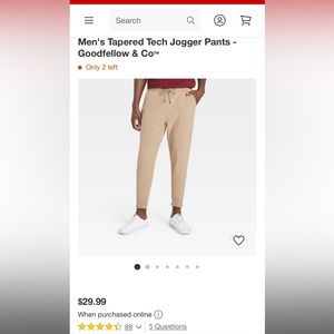 Men's Tapered Tech Jogger Pants - Goodfellow & Co™